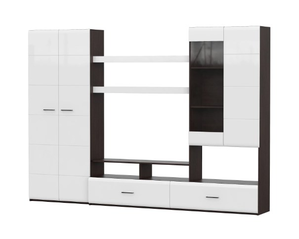 Мебель для гостиной К NN Мебель МГС 7 Дуб Венге/Белый глянец - фото