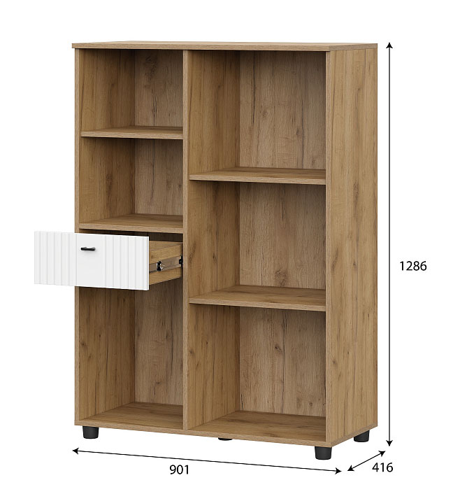 Тумба многофункциональная SV-МЕБЕЛЬ (МС Милан К) Дуб Золотой/Белый Матовый - фото3