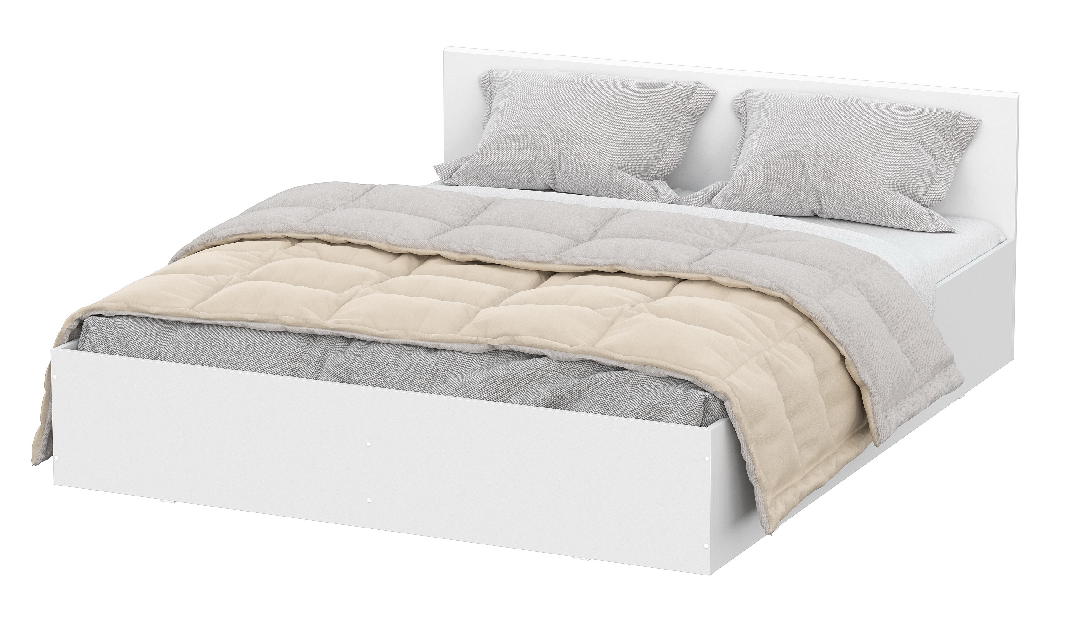 Кровать NN Мебель (МС Токио) Белый текстурный, 160/200 - фото