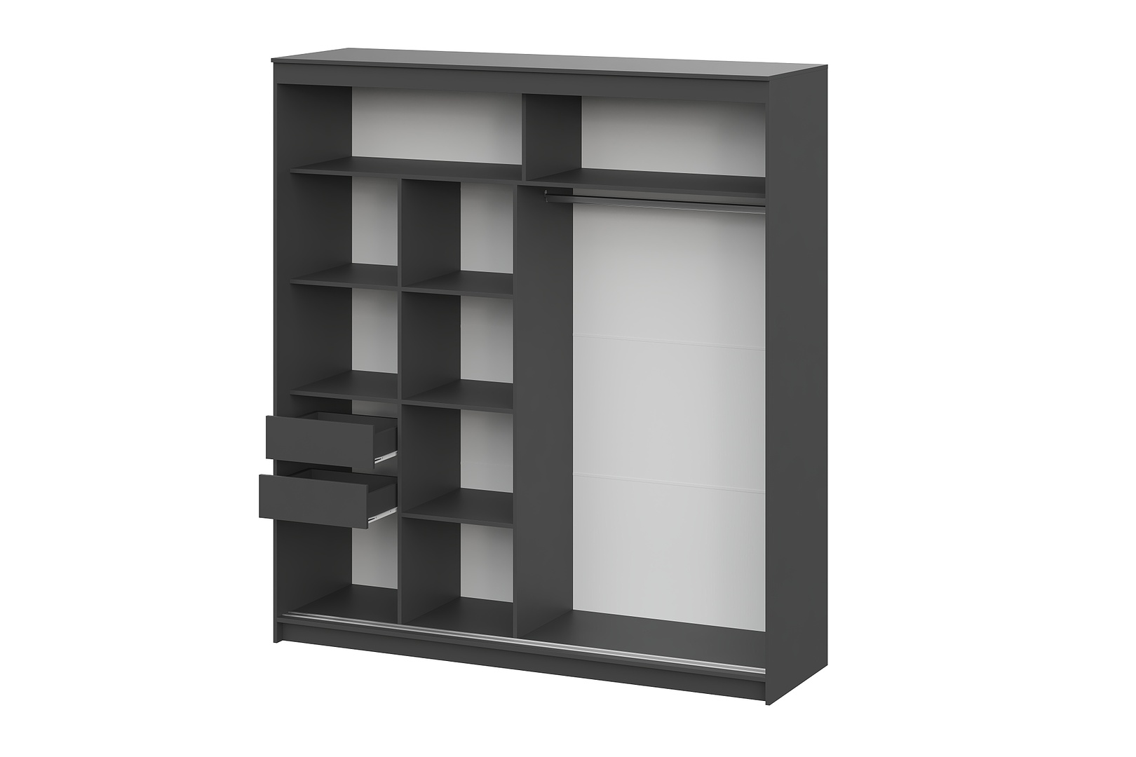 Шкаф-купе NN Мебель К ШКП-3 (2,0) МАКС Графит серый - фото4