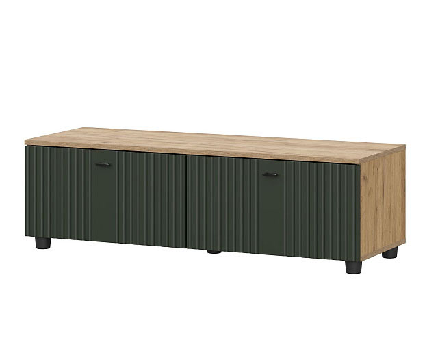 Тумба для ТВ SV-МЕБЕЛЬ (МС Милан К) Дуб Золотой /Олива Софт, со створками - фото