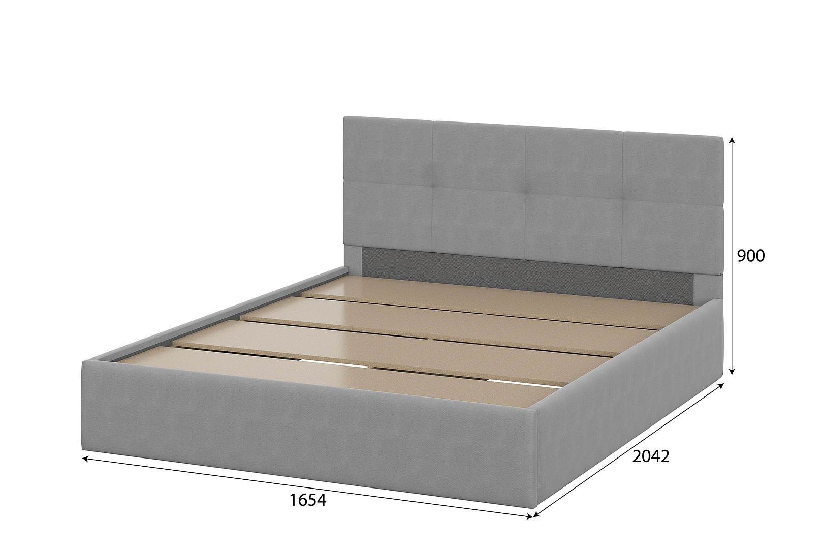 Кровать NN Мебель К №4 Серый, 160/200 - фото2