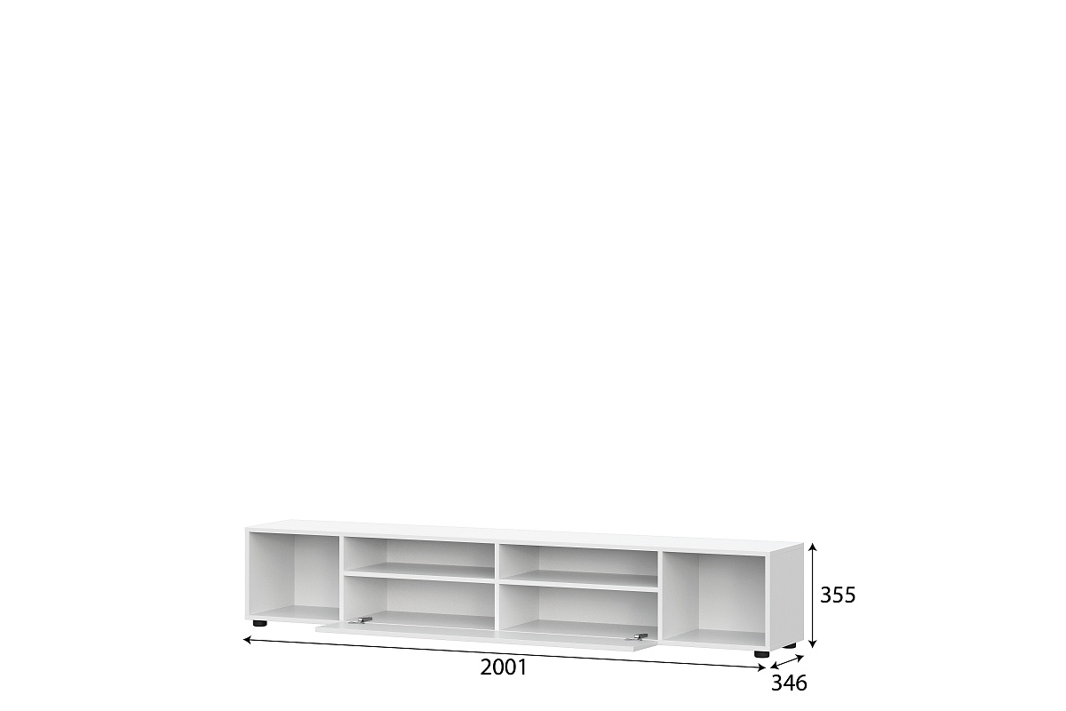 Тумба для ТВ NN Мебель (МС Токио) Белый текстурный - фото2