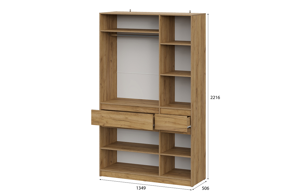 Шкаф NN Мебель (МС Авиньон К) Дуб Крафт Золотой/Графит серый, трехстворчатый - фото3