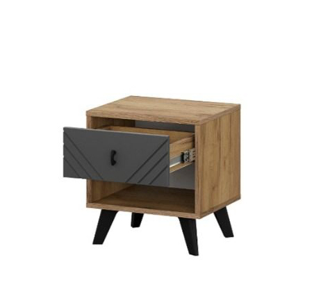Тумба прикроватная NN Мебель (МС Байкал К) Дуб Золотой/Графит - фото