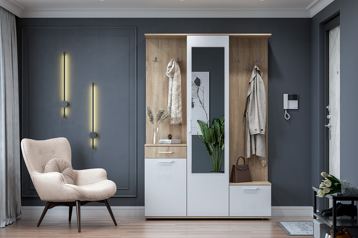 Прихожая NN Мебель ПР 1 Дуб Сонома/Белый - фото3