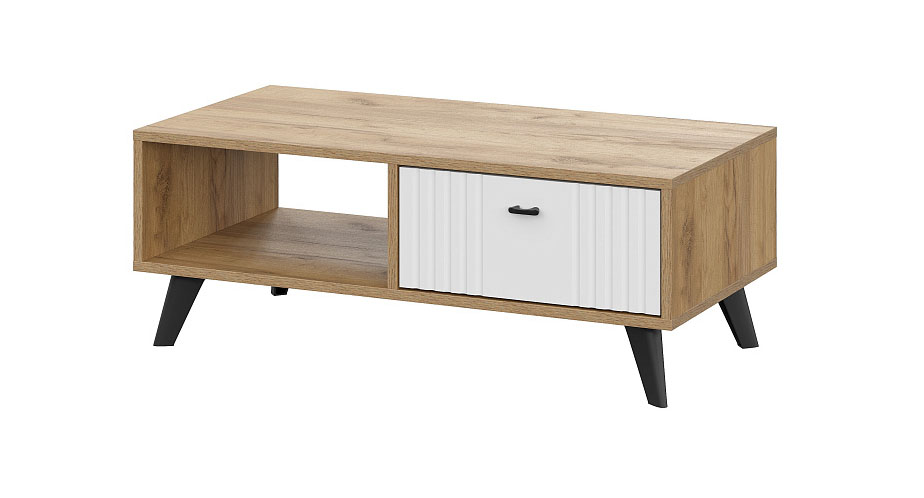 Стол журнальный SV-МЕБЕЛЬ (МС Милан К) Дуб Золотой/Белый Матовый - фото