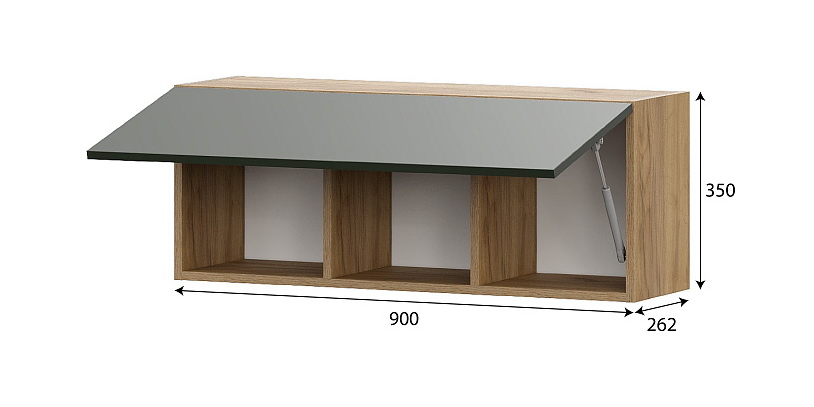 Шкаф навесной SV-МЕБЕЛЬ (МС Милан К) Дуб Золотой/Олива Софт - фото2