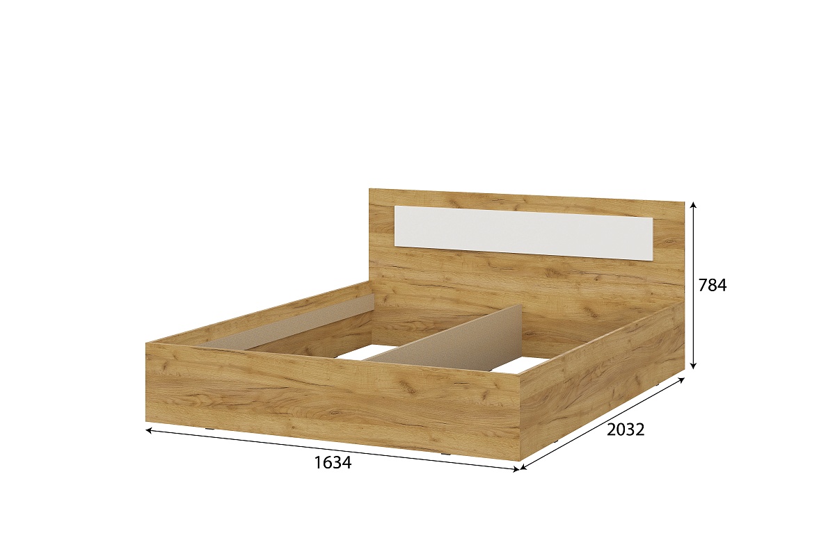 Кровать NN Мебель (МС Дольче К) Дуб Золотой/Белый, 160/200 - фото3