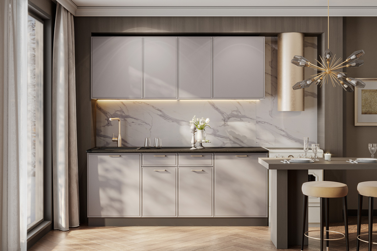 Кухонный гарнитур NN-Мебель "Адель К" 2,0м Белый/Нео/Черный - фото2