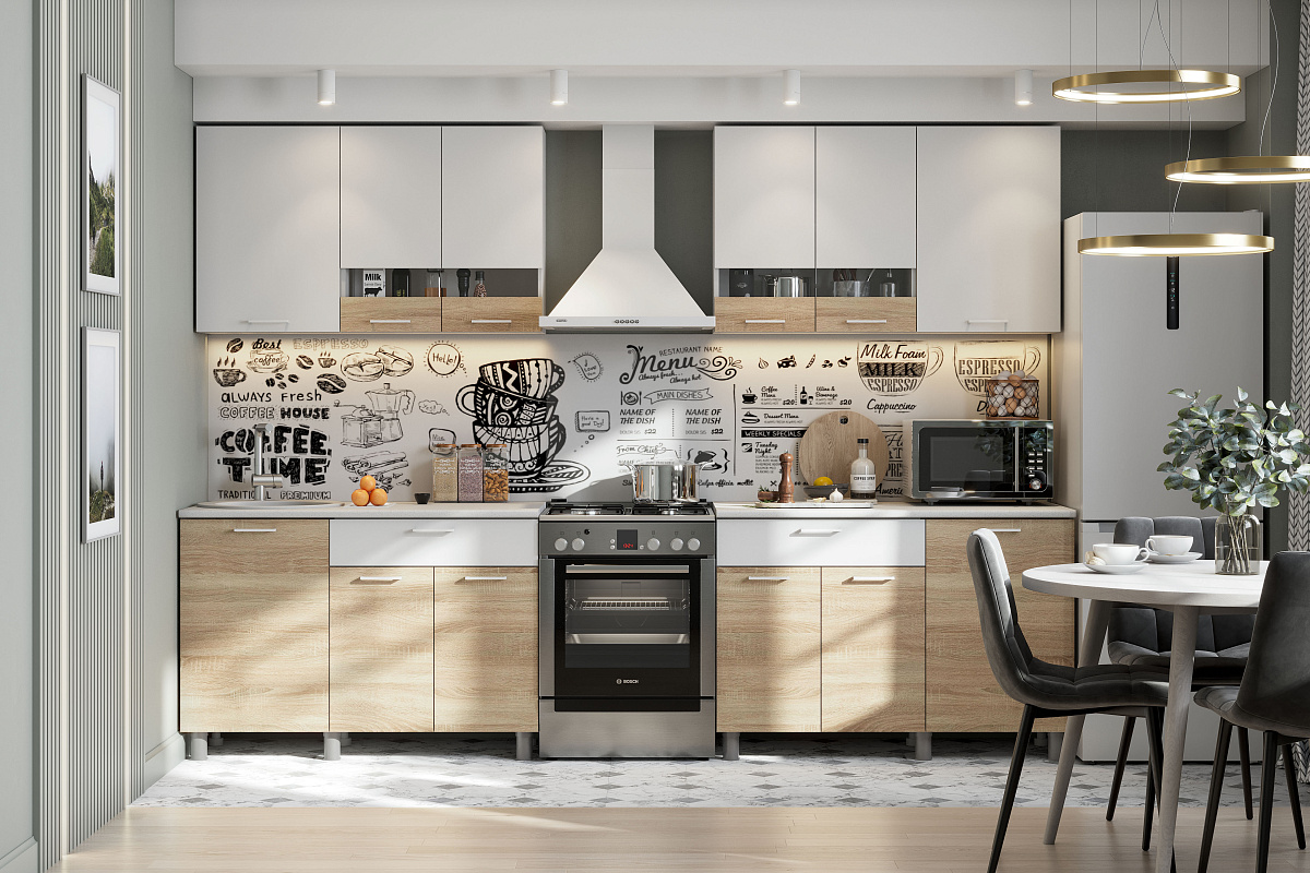 Кухонный гарнитур NN Мебель "КГ-4" (1,2 м) Белый/Дуб Сонома/Белый/Антарес - фото3