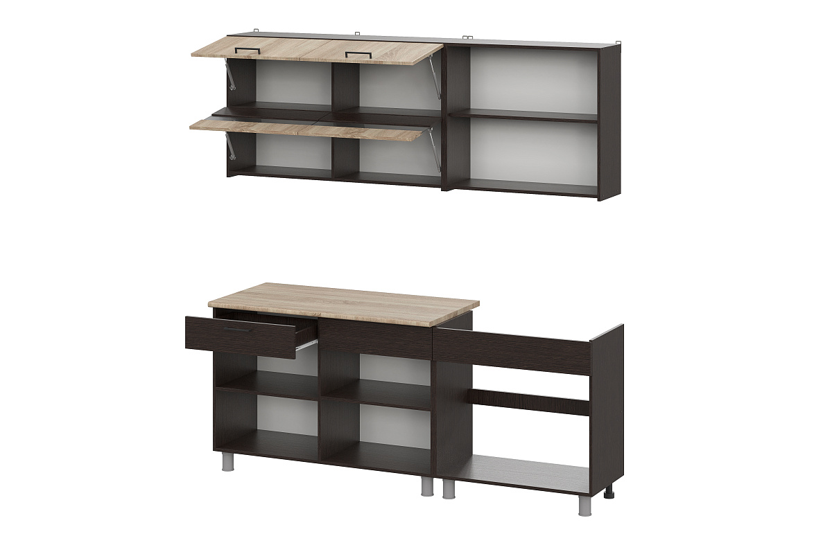 Кухонный гарнитур NN Мебель "Босфор" (2,0 м) Дуб Венге/Дуб Венге/Дуб Сонома/Дуб Сонома - фото4