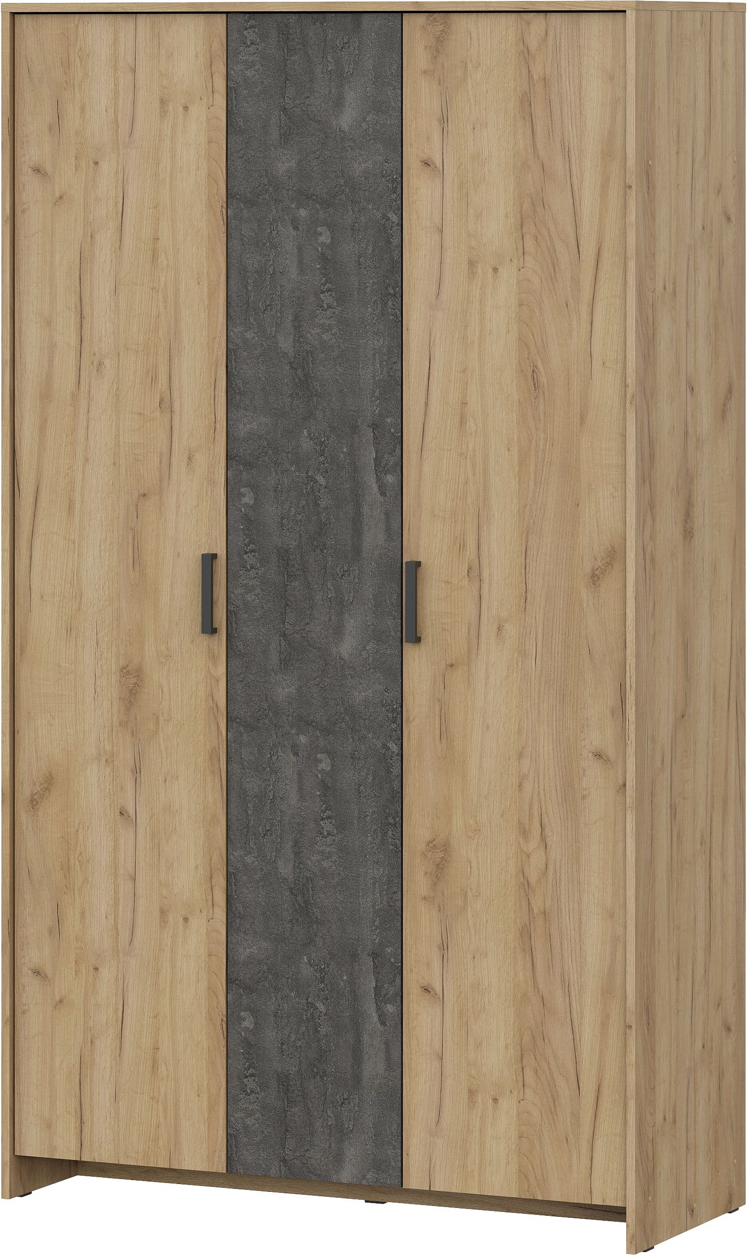 Шкаф NN Мебель МСП 1 Дуб золотой/Камень темный, трехстворчатый - фото