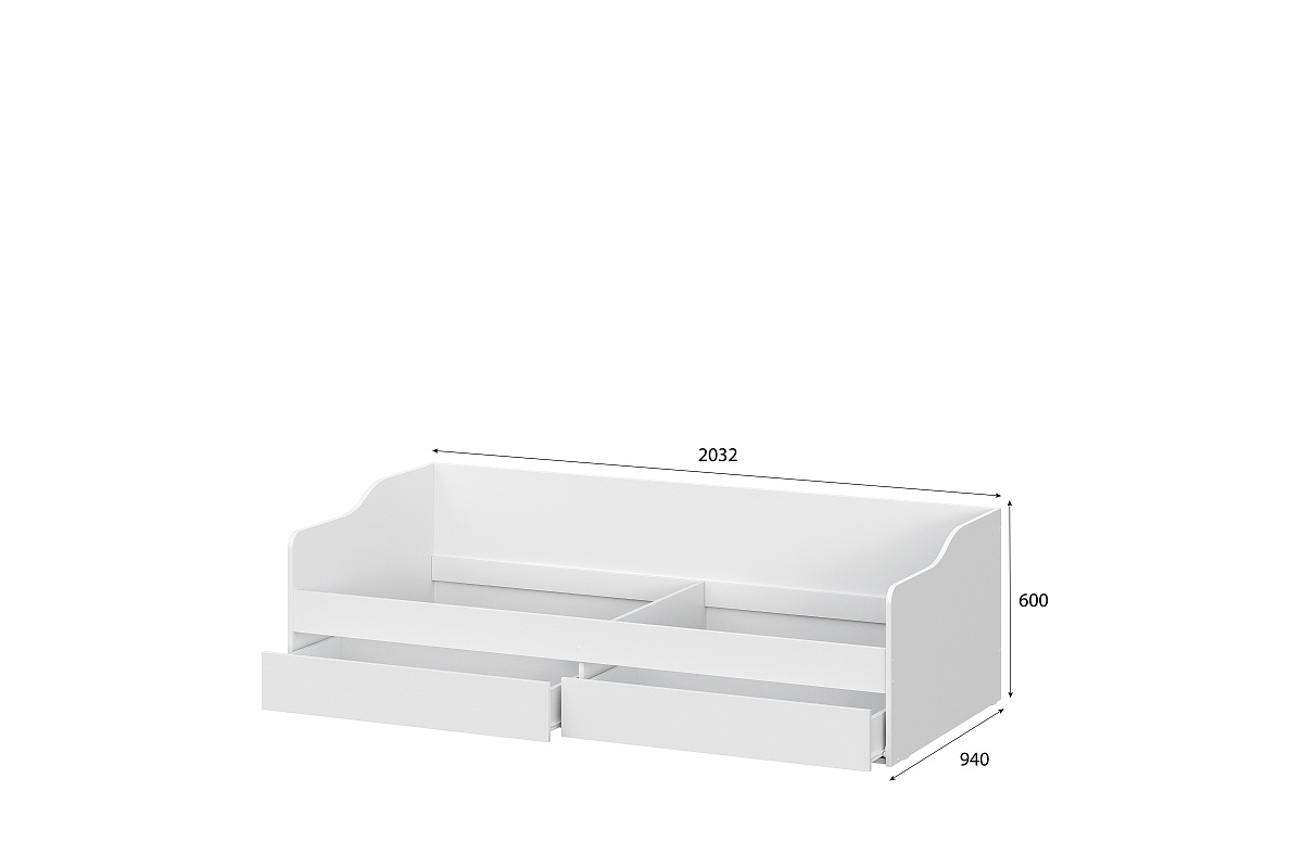 Кровать-диван NN Мебель КР 2 Белый текстурный, универсальная 90х200 - фото4