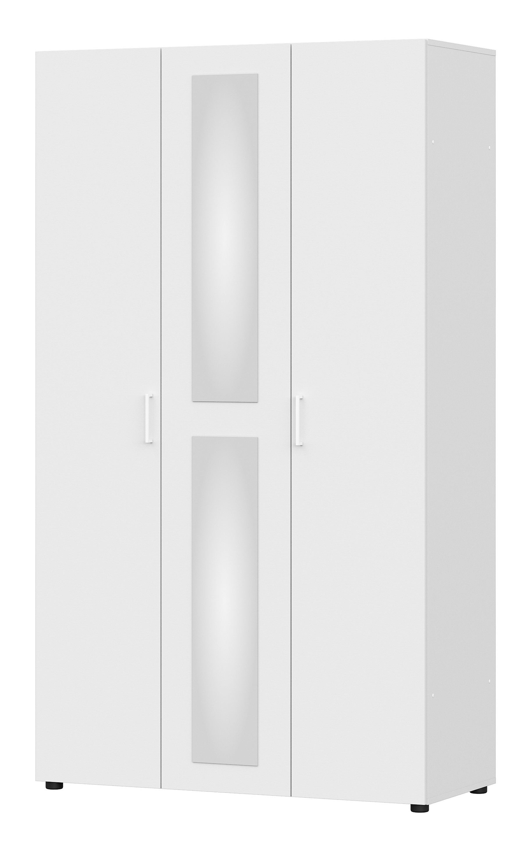 Шкаф NN Мебель (МС Токио) Белый текстурный, трехстворчатый - фото