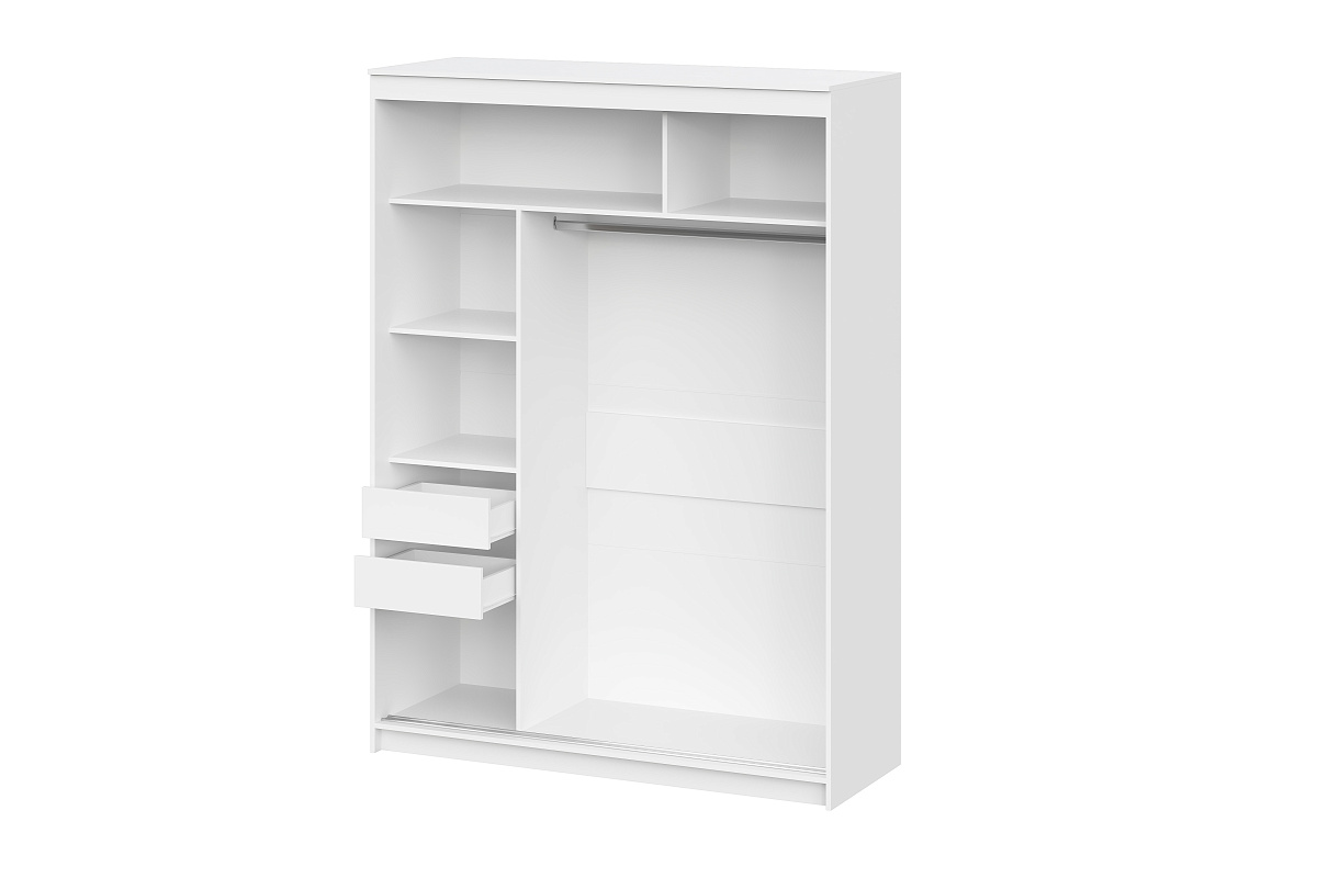 Шкаф-купе NN Мебель К ШКП-3 (1,6) Белый текстурный (серия 2) - фото3