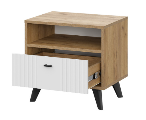 Тумба прикроватная SV-МЕБЕЛЬ (МС Милан К) Дуб Золотой/Белый Матовый - фото4