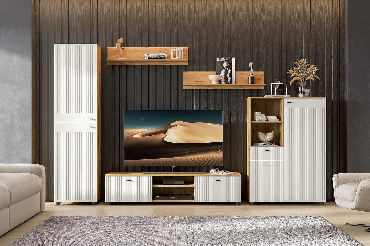 Пенал SV-МЕБЕЛЬ (МС Милан К) Дуб Золотой/Белый Матовый - фото4