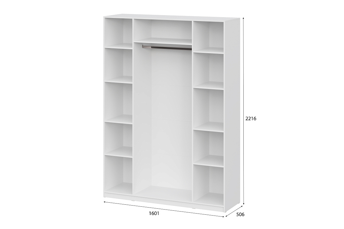 Шкаф NN Мебель ШК 5 (1600) Белый текстурный - фото2, картинка2 Шкаф NN Мебель ШК 5 (1600) Белый текстурный - фото2