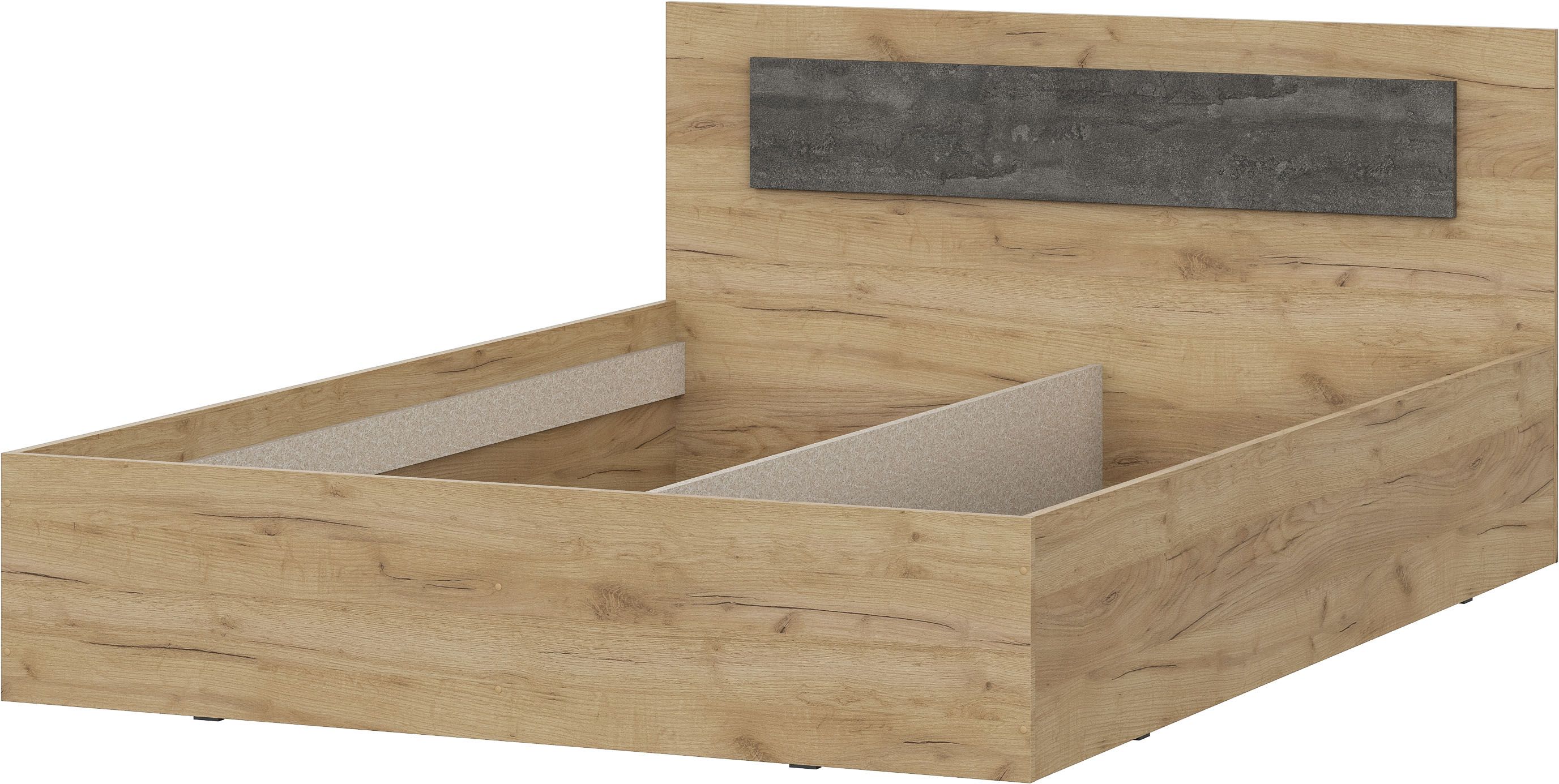 Кровать NN Мебель МСП 1 Дуб золотой/Камень темный 140/200, универсальная - фото