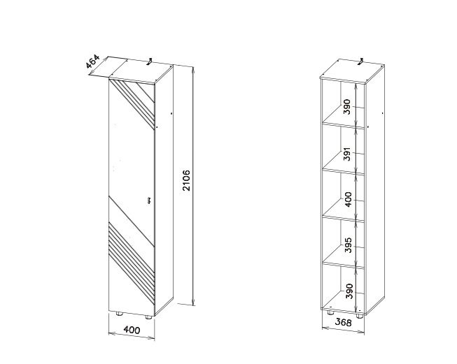 Пенал NN Мебель (МС Байкал К) Дуб Золотой/Белый матовый  - фото3