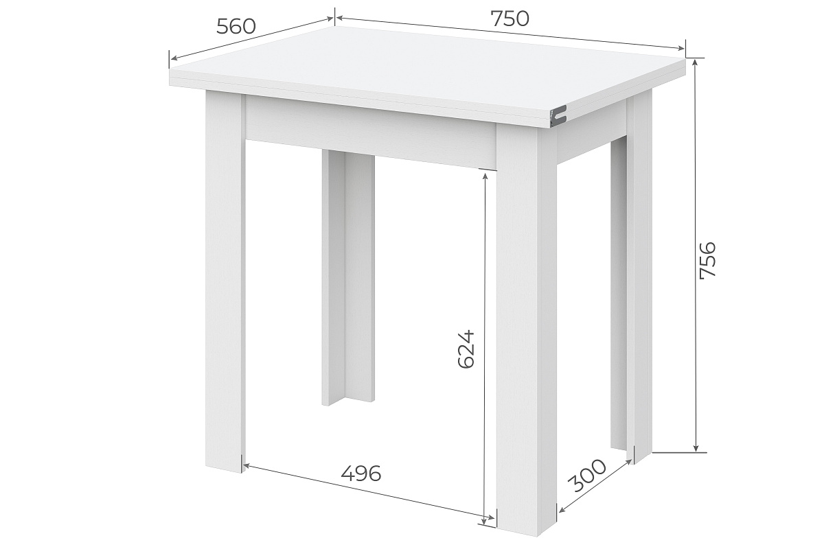 Стол обеденный NN Мебель СО 3 Белый, раскладной - фото4