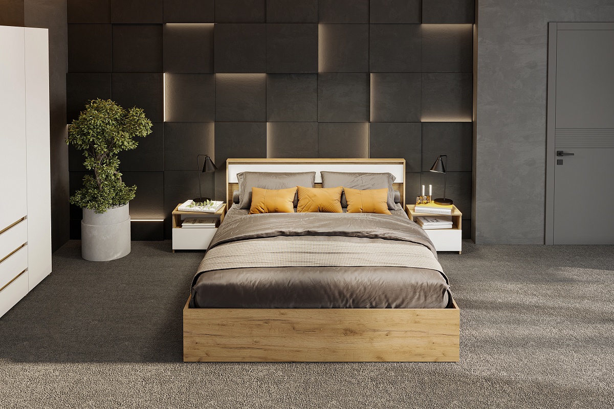 Тумба прикроватная NN Мебель (МС Некст К) Дуб Золотой/Белый - фото3